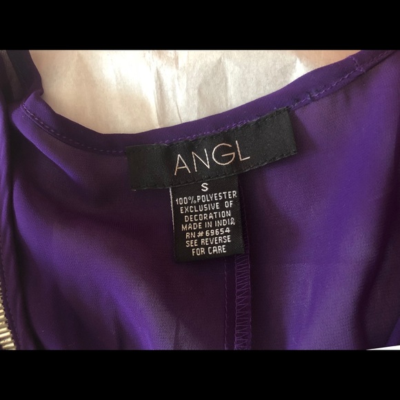 ANGL Purple Beaded Dressy Tank Top - Picture 5 of 5